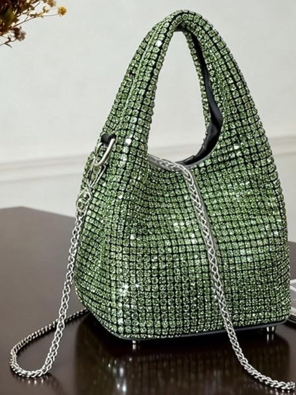 NWT Sparkling Bling SwarovskI Crystal Rhinestone Bucket Bag Shoulder Pur… - Picture 3 of 17